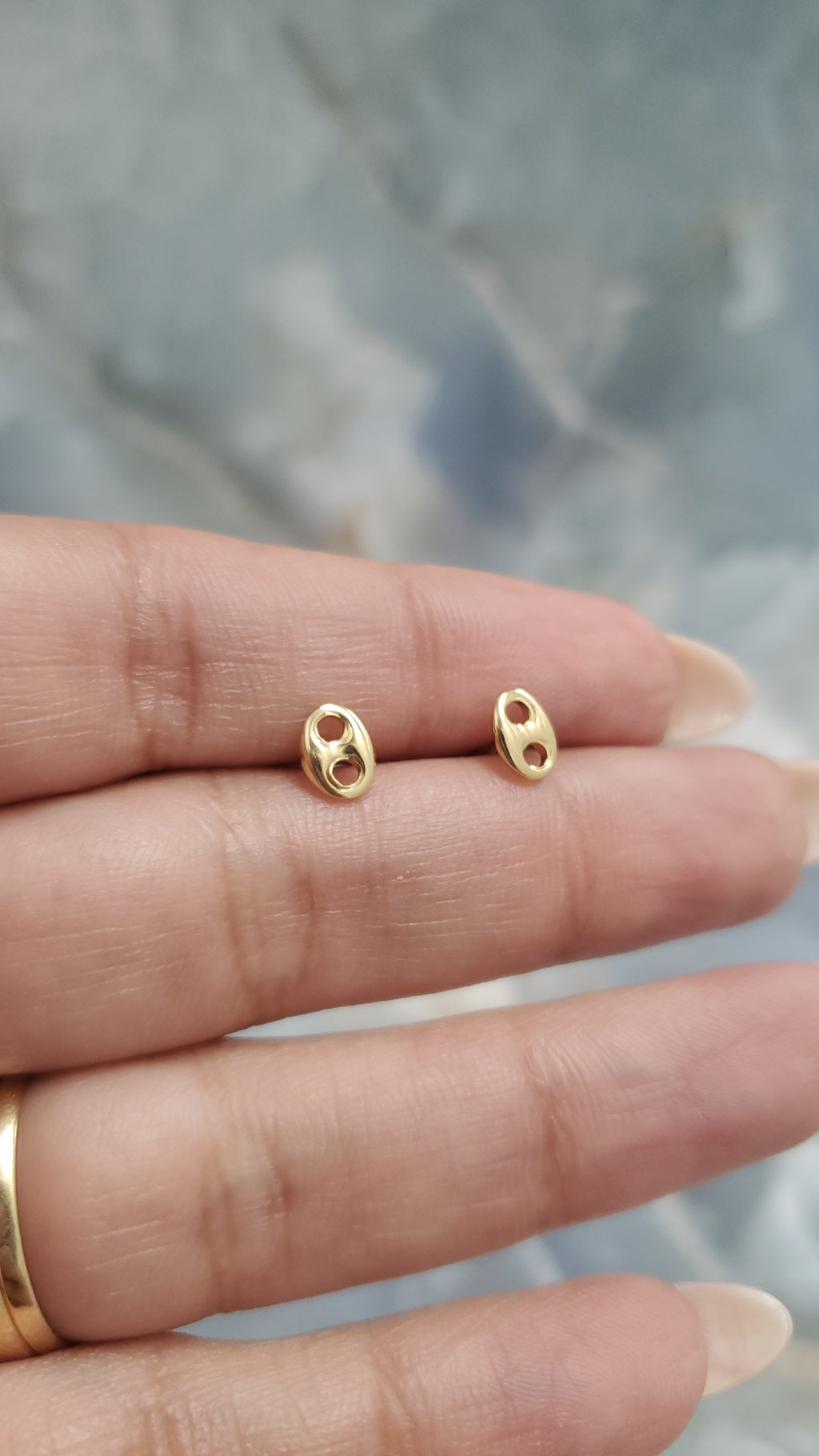 Oval Link Stud Earrings 105
