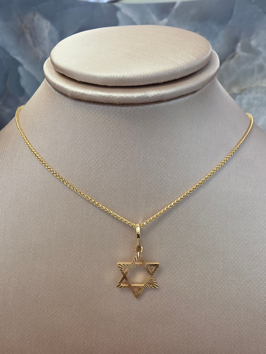Diamond-Cut Star of David Pendant 070