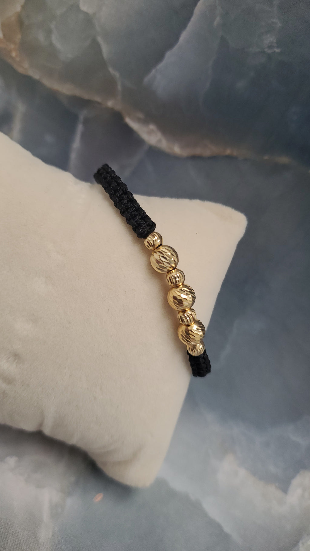 Women's Cord & Gold Bead Bracelet 150