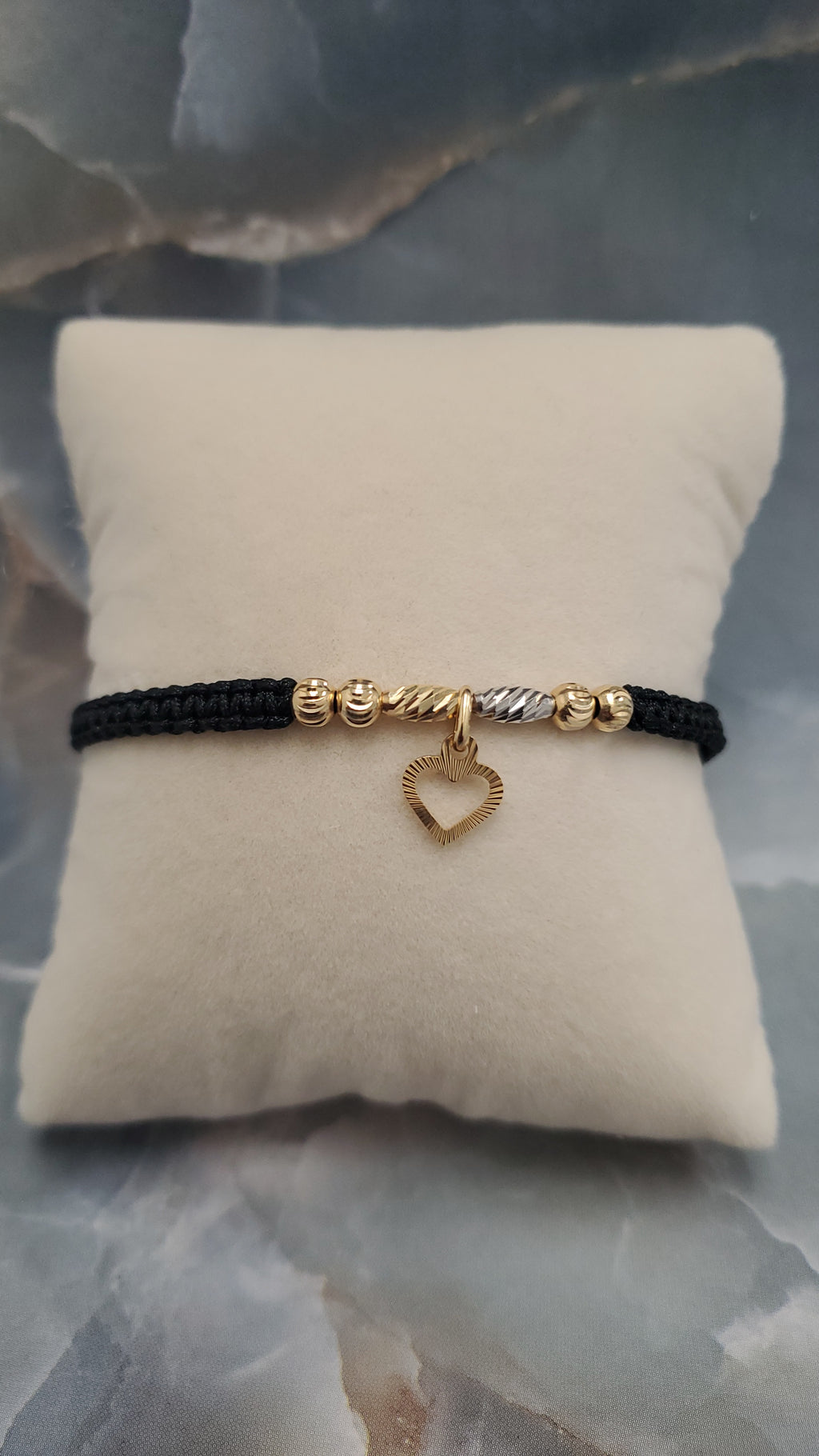 Tricolor Heart Cord Bracelet