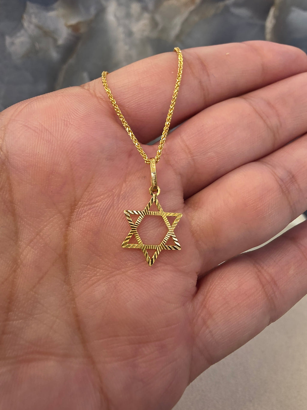 Diamond-Cut Star of David Pendant 070