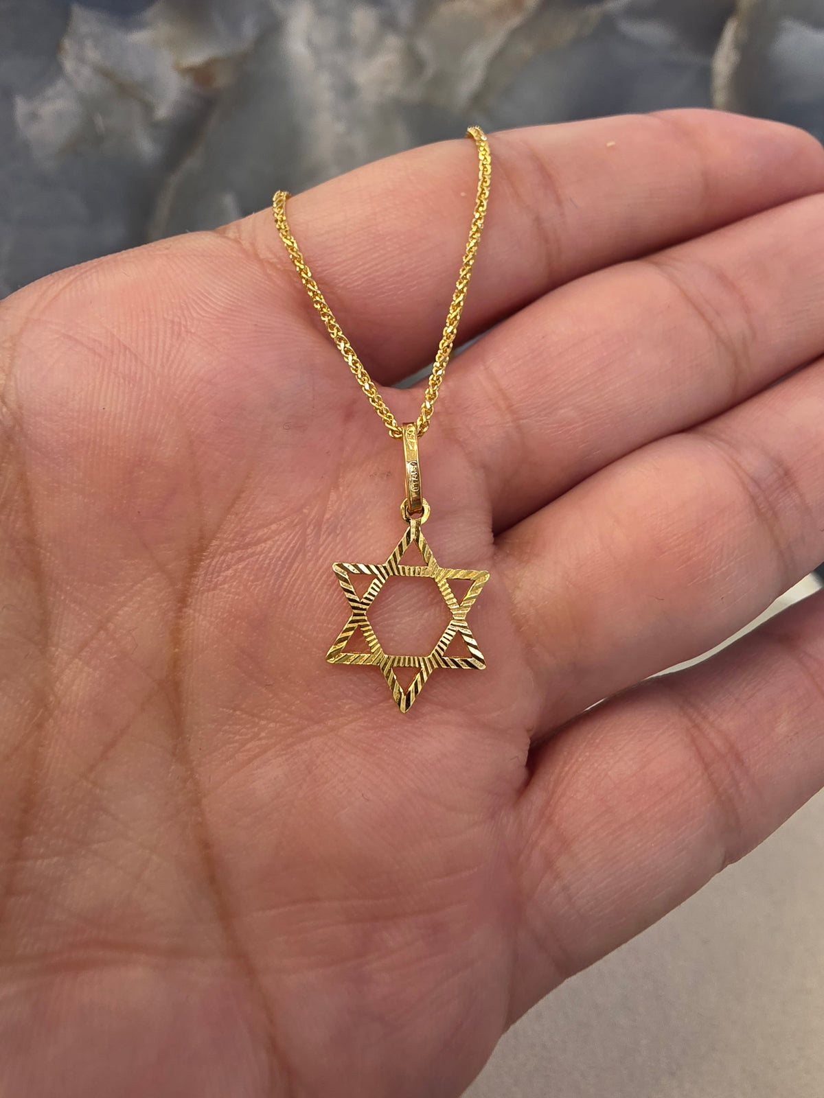 Diamond-Cut Star of David Pendant 070