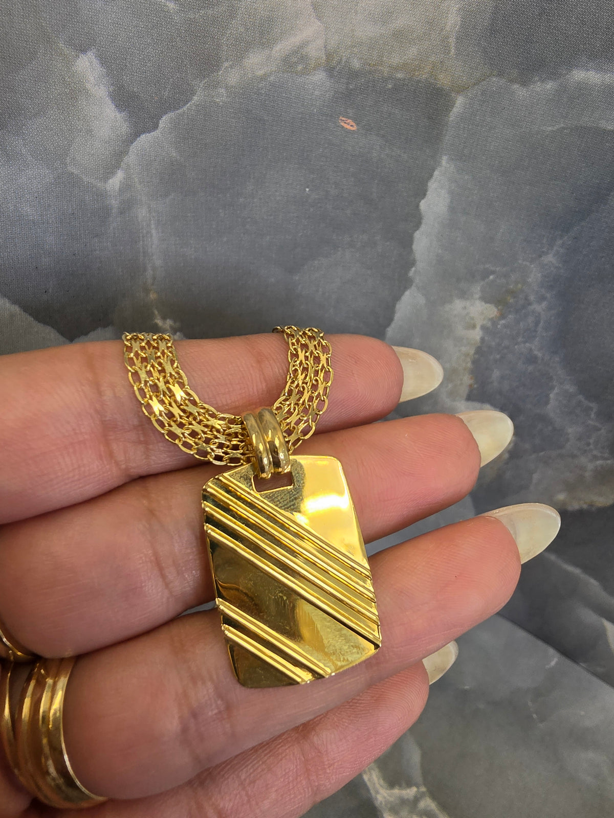 Engraved Rectangular Pendant 314