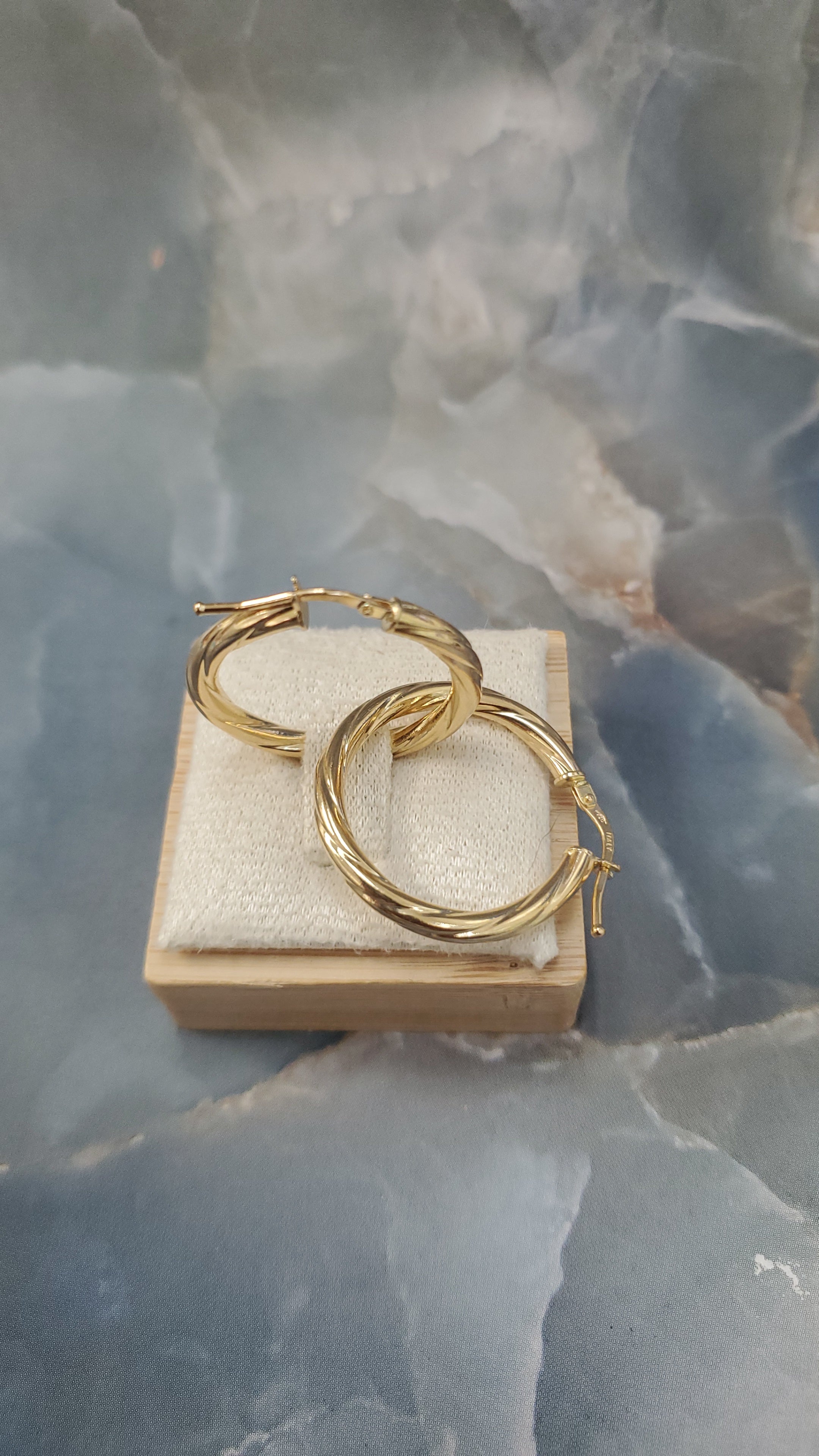 Gold Twisted Hoop Earrings 218