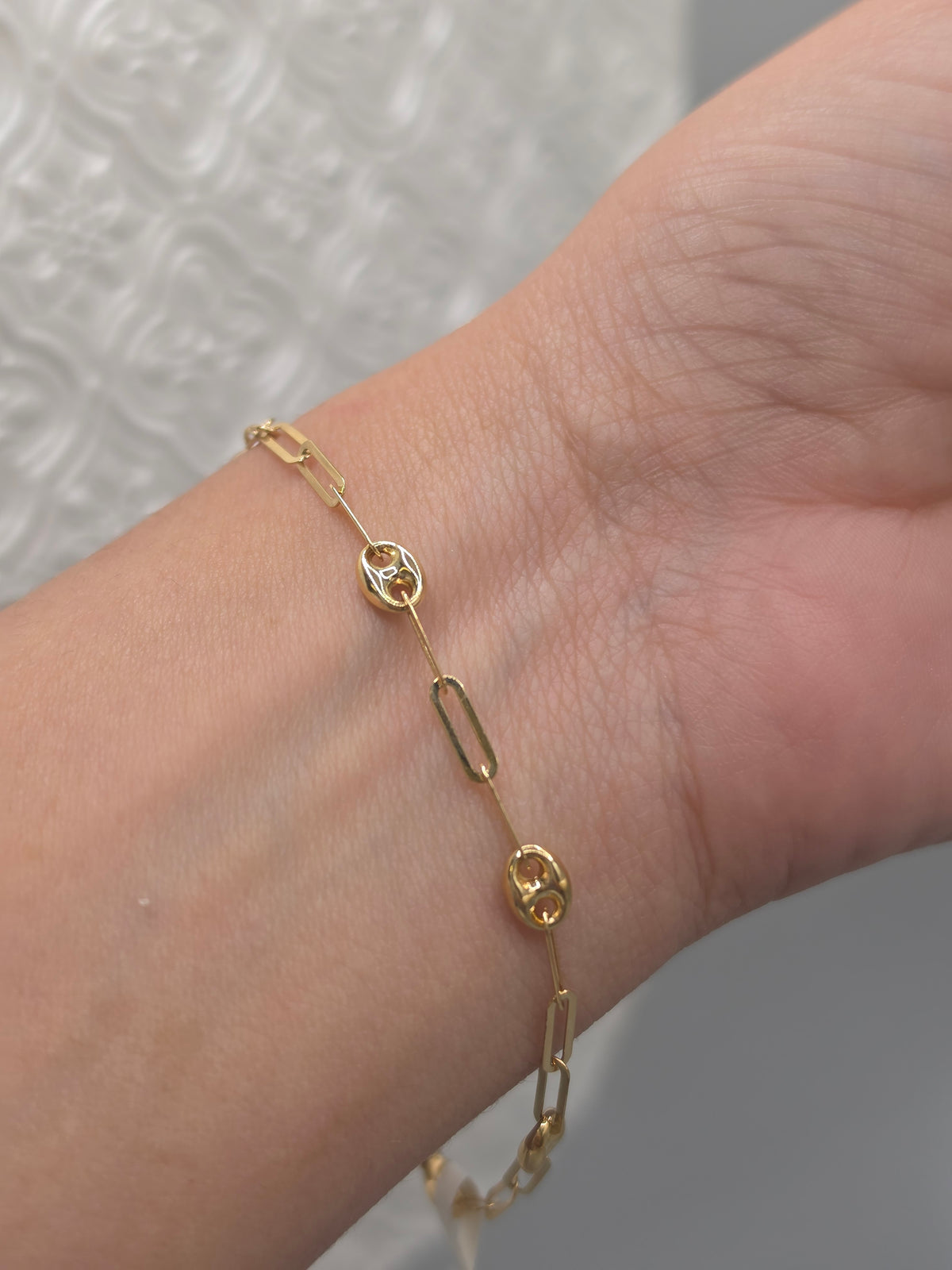 Gold Mixed Link Bracelet 249