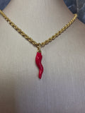 Red Cornicello Italian Horn Pendant 079
