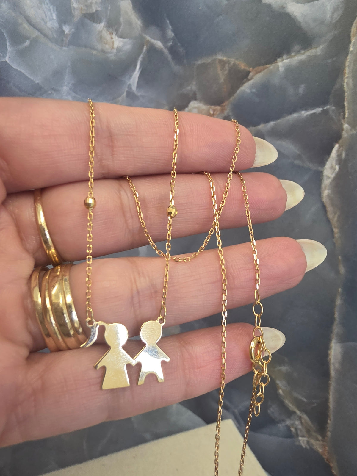 Gold Mother & Son Necklace 247