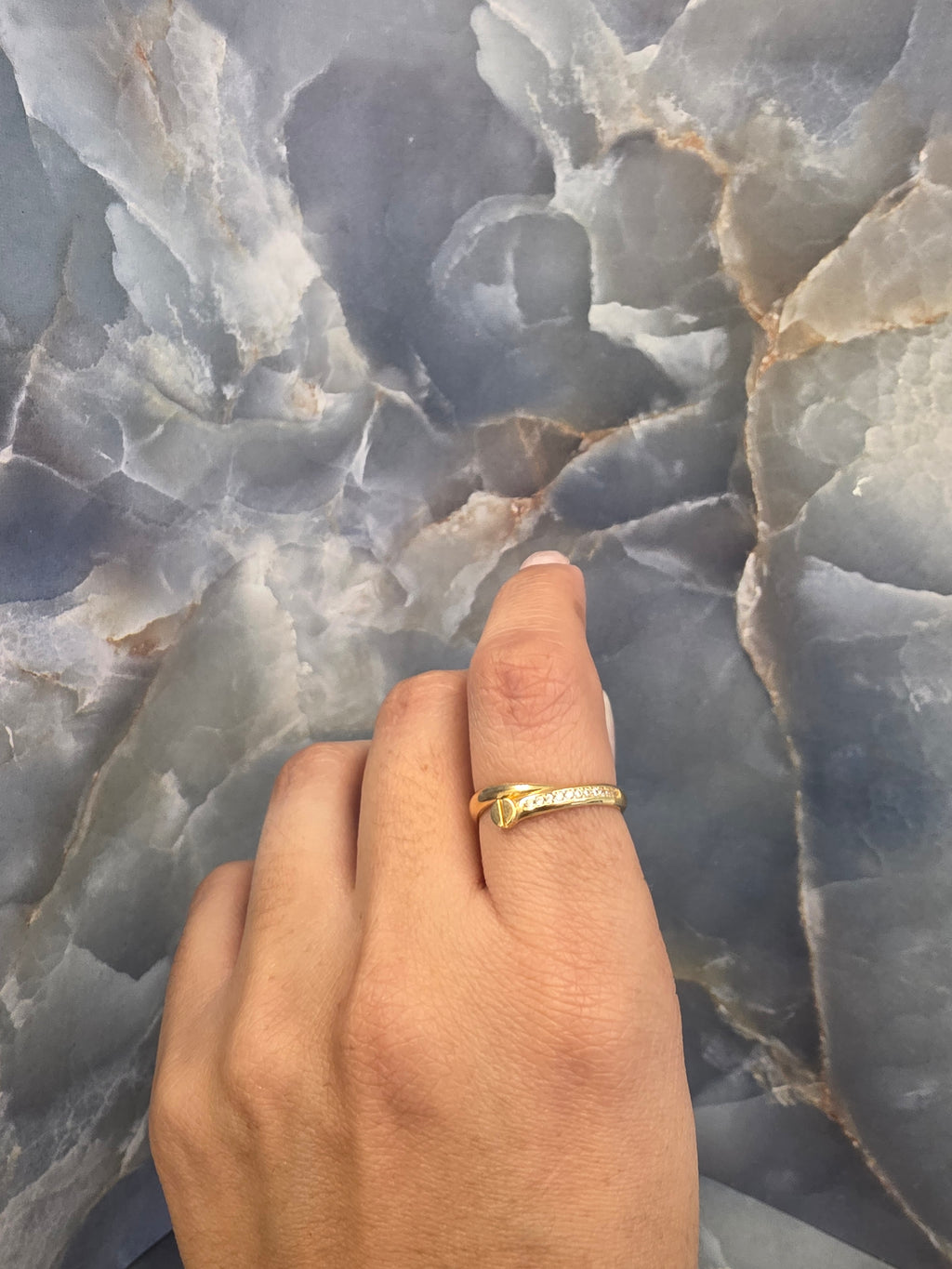 Nail Ring with White Stones 227