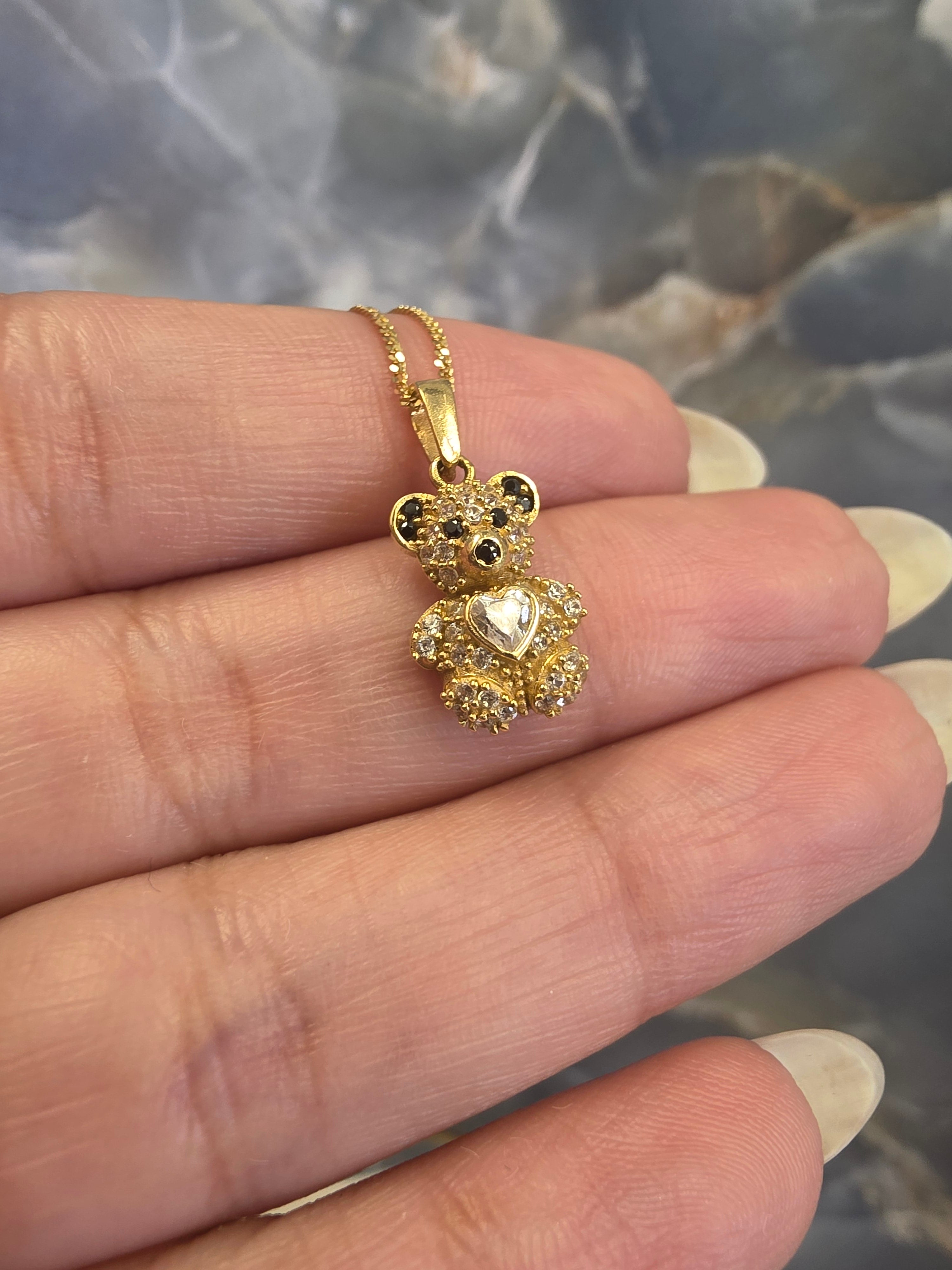 Teddy Bear Heart Pendant 143