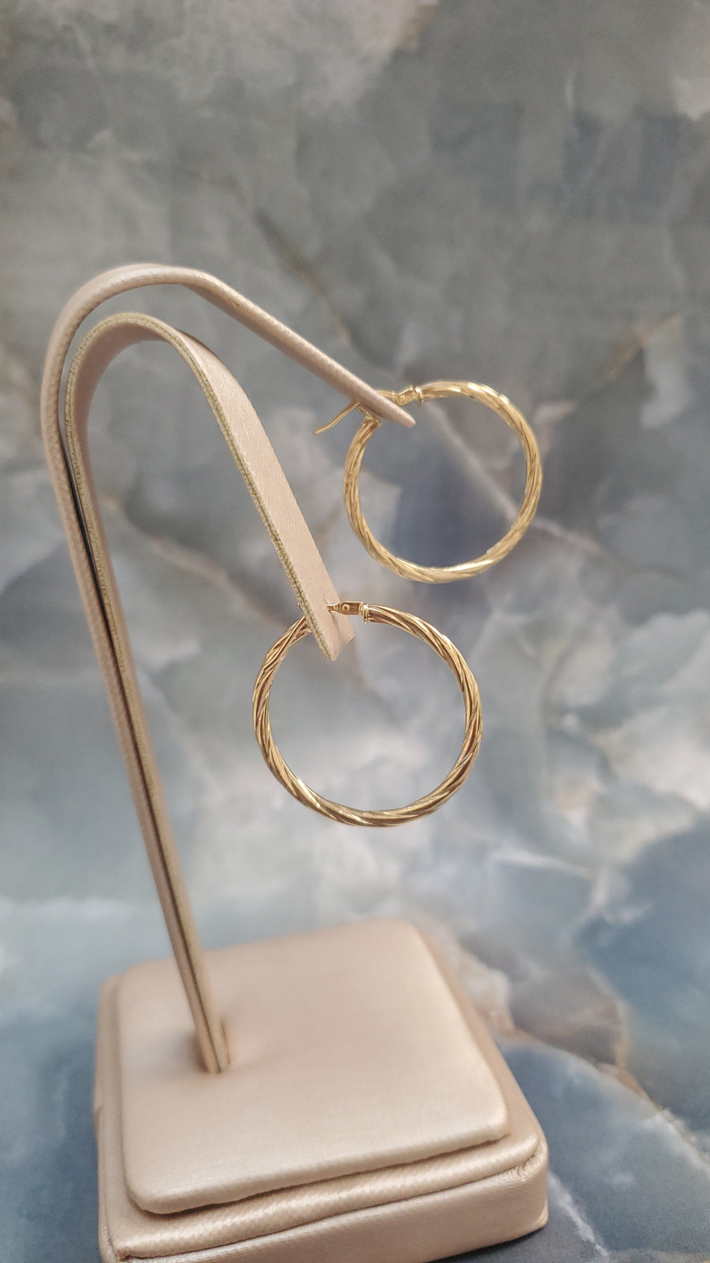 Gold Twisted Hoop Earrings 162