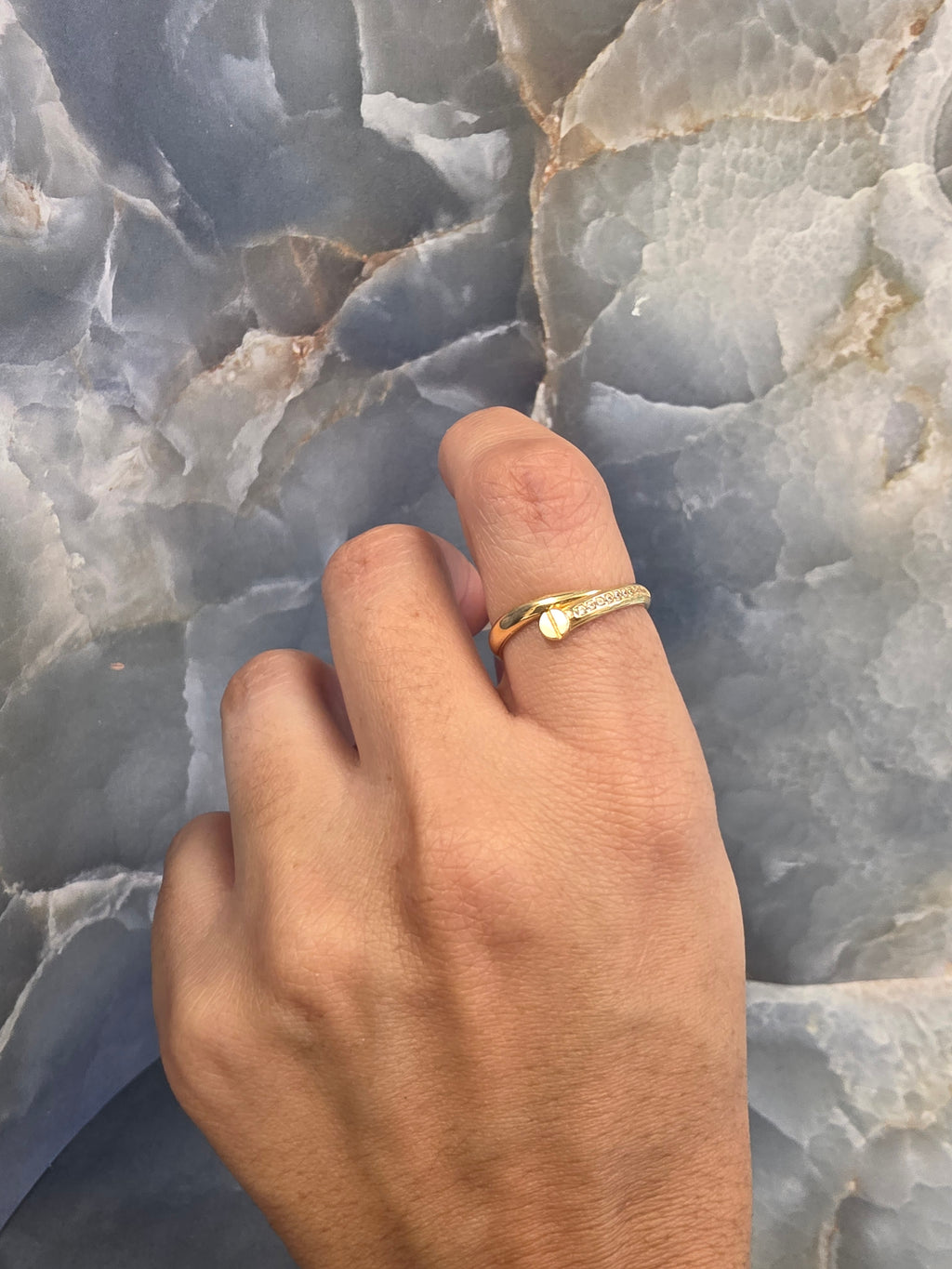 Nail Ring with White Stones 227