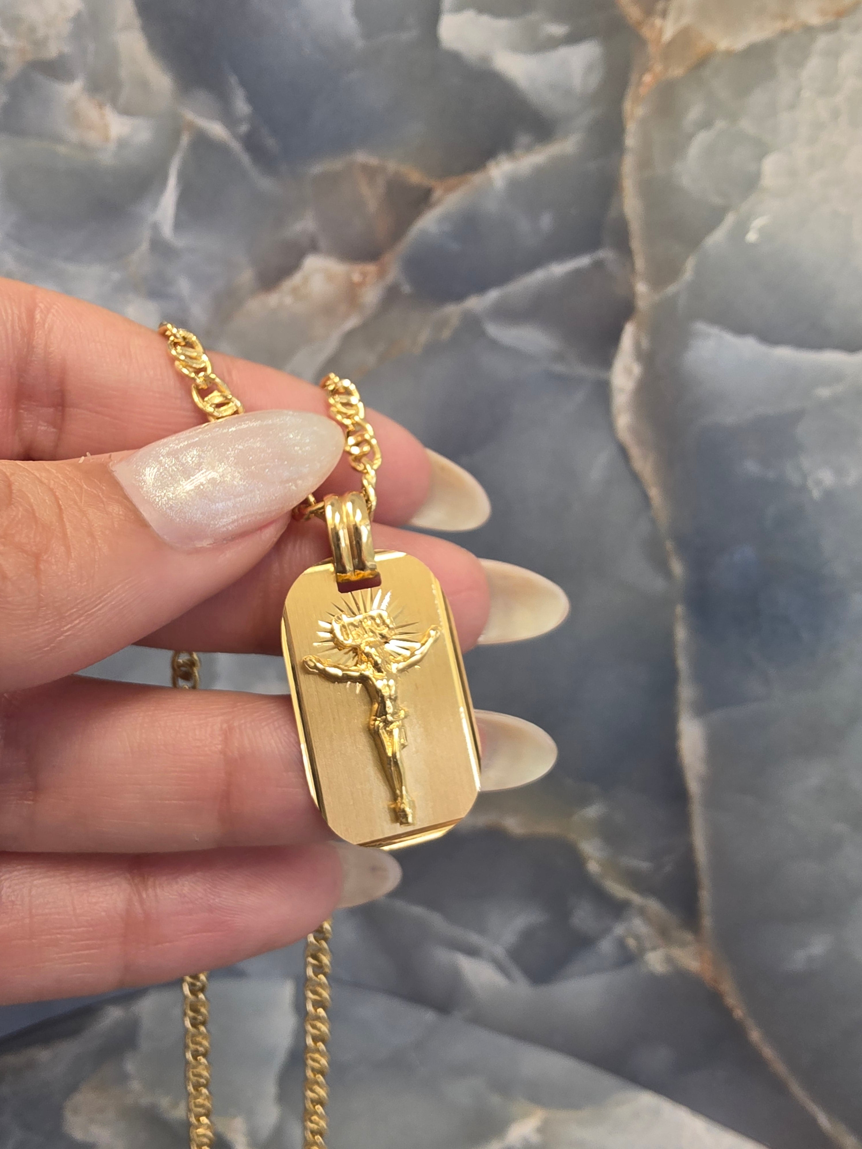 Crucifix Plaque Pendant 316