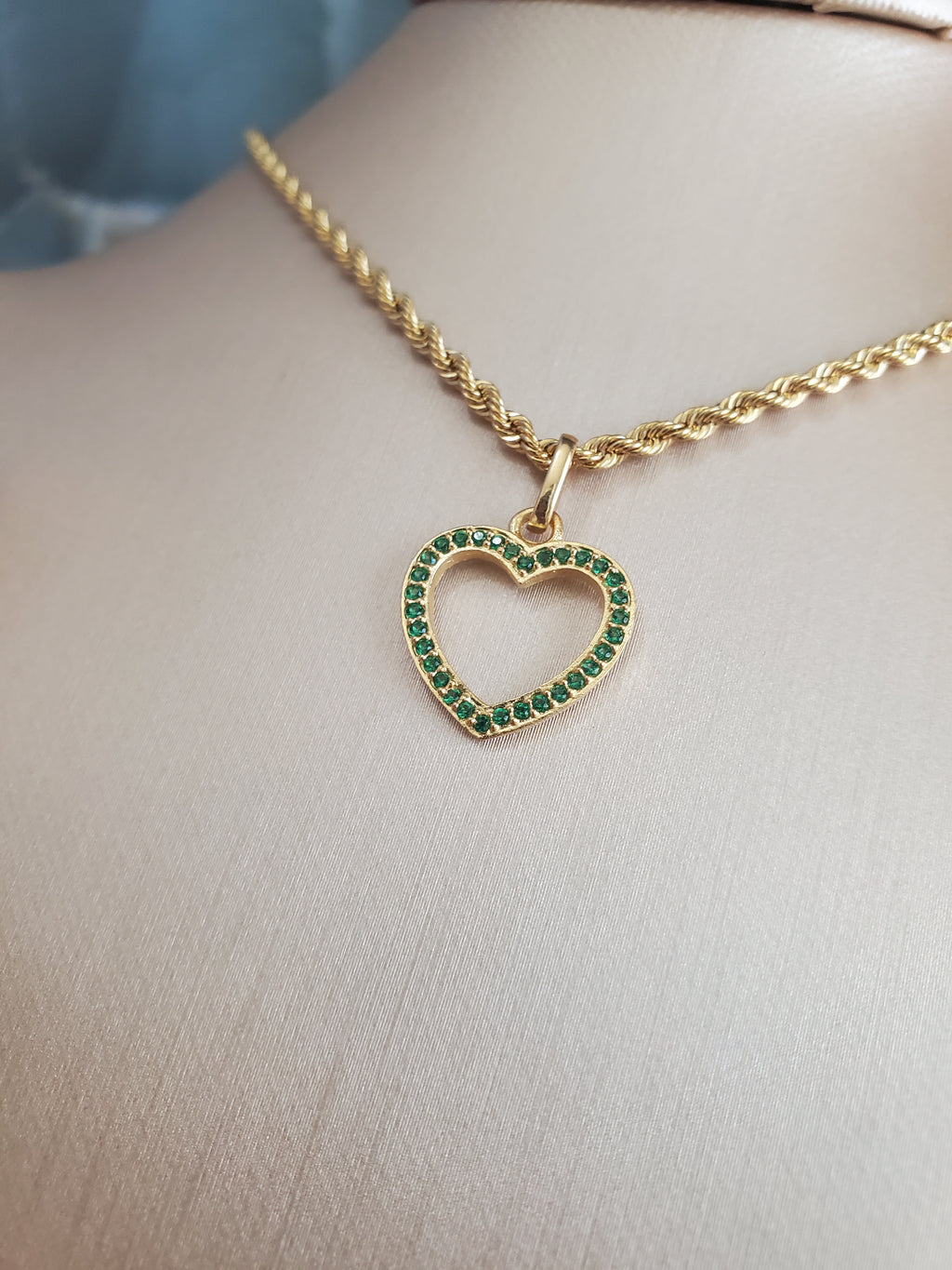 Imperial Emerald Open Heart Pendant 1