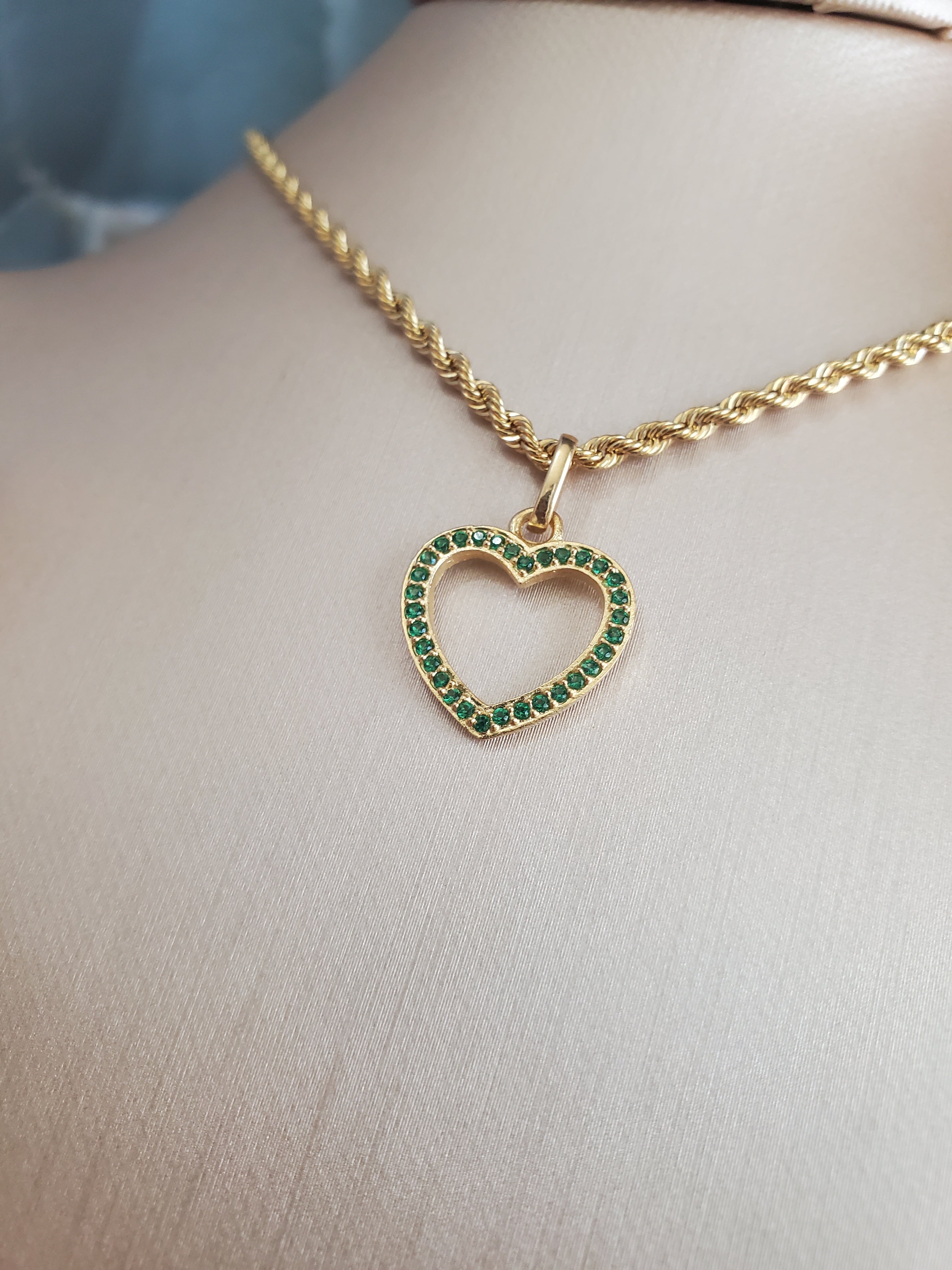 Imperial Emerald Open Heart Pendant 1