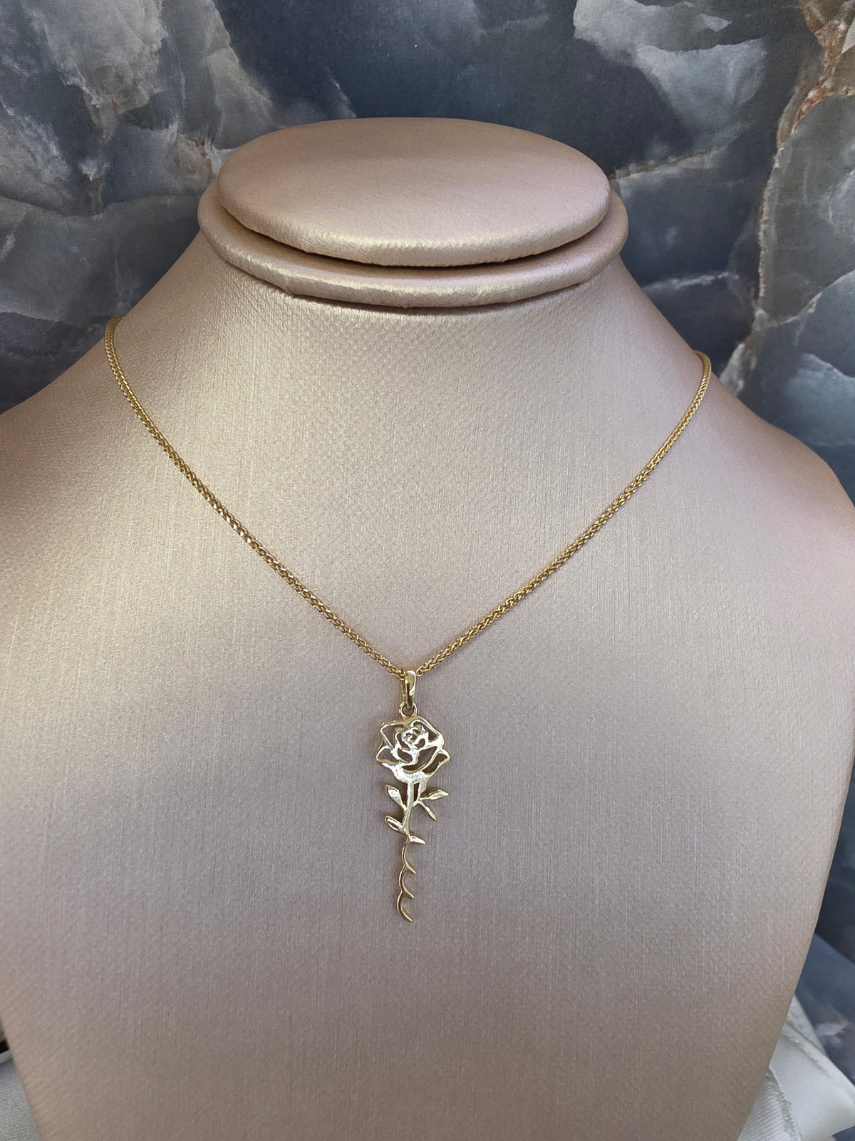 Gold Rose Pendant 096