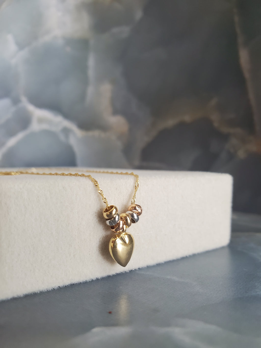 Imperial Tri-Color Heart Necklace 174