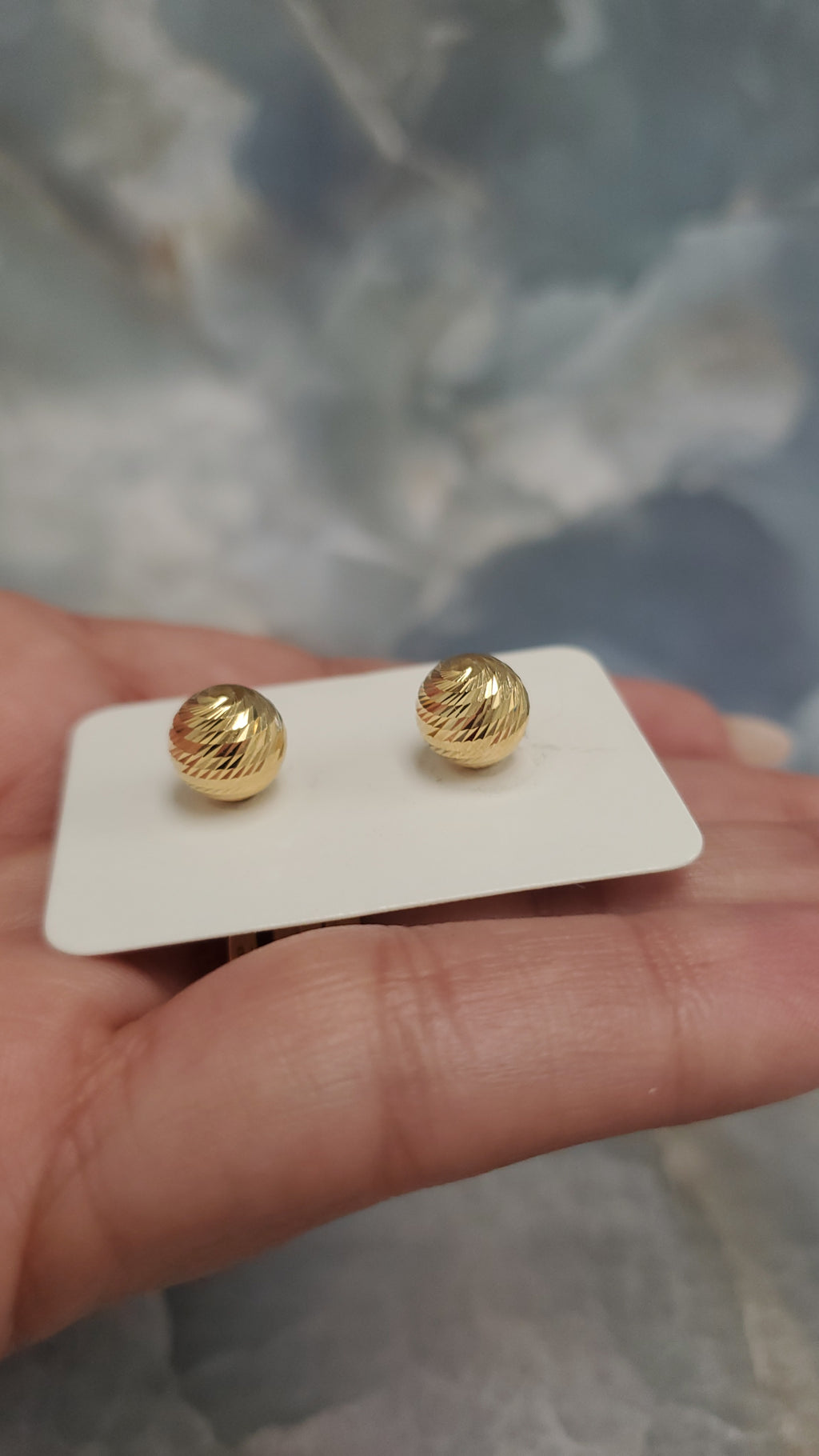 Diamond-Cut Round Stud Earrings 168