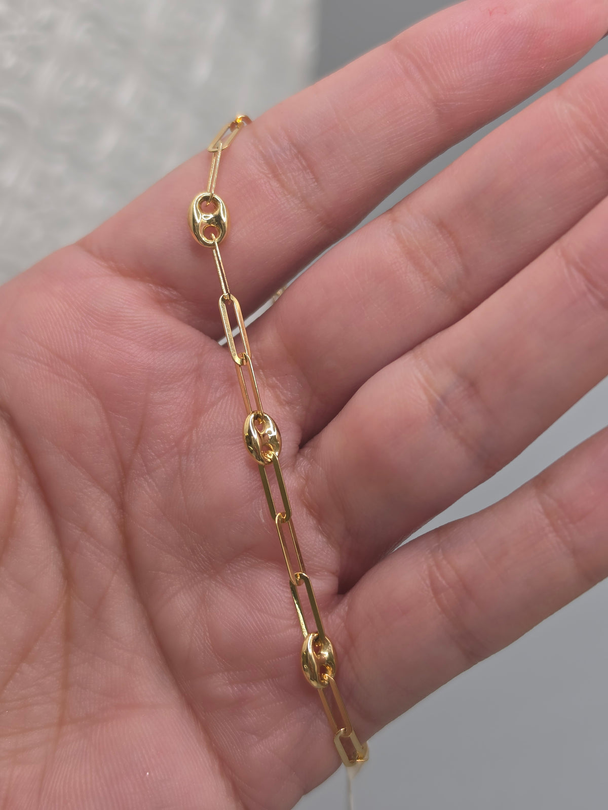 Gold Mixed Link Bracelet 249