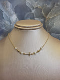 Gold Cross & Pearl Necklace 218