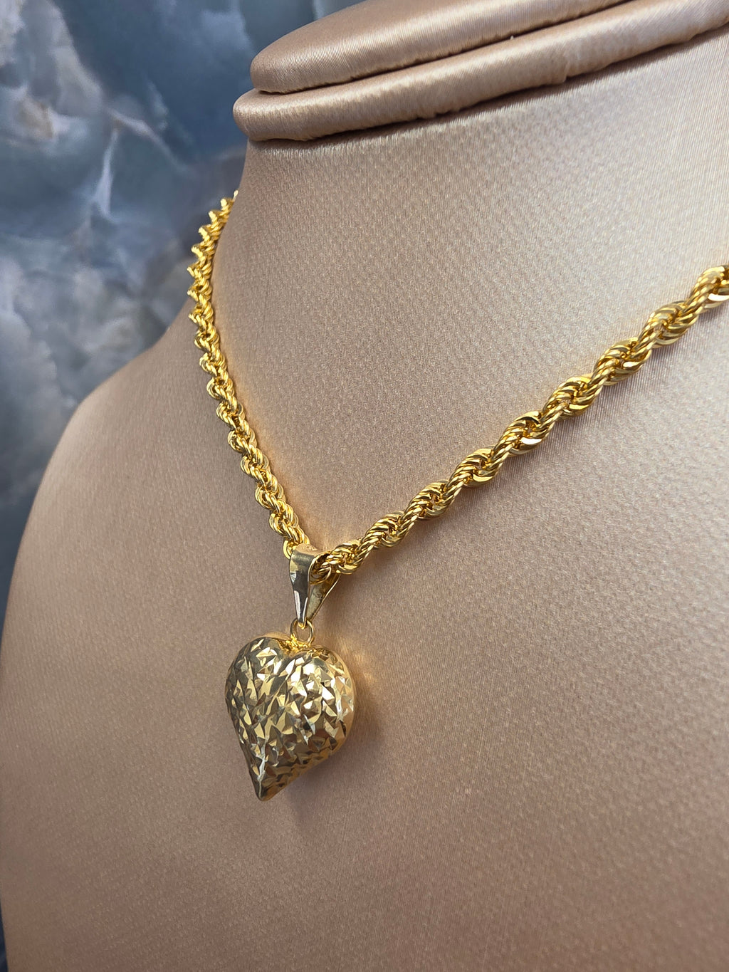 Diamond-Cut Heart Pendant 089