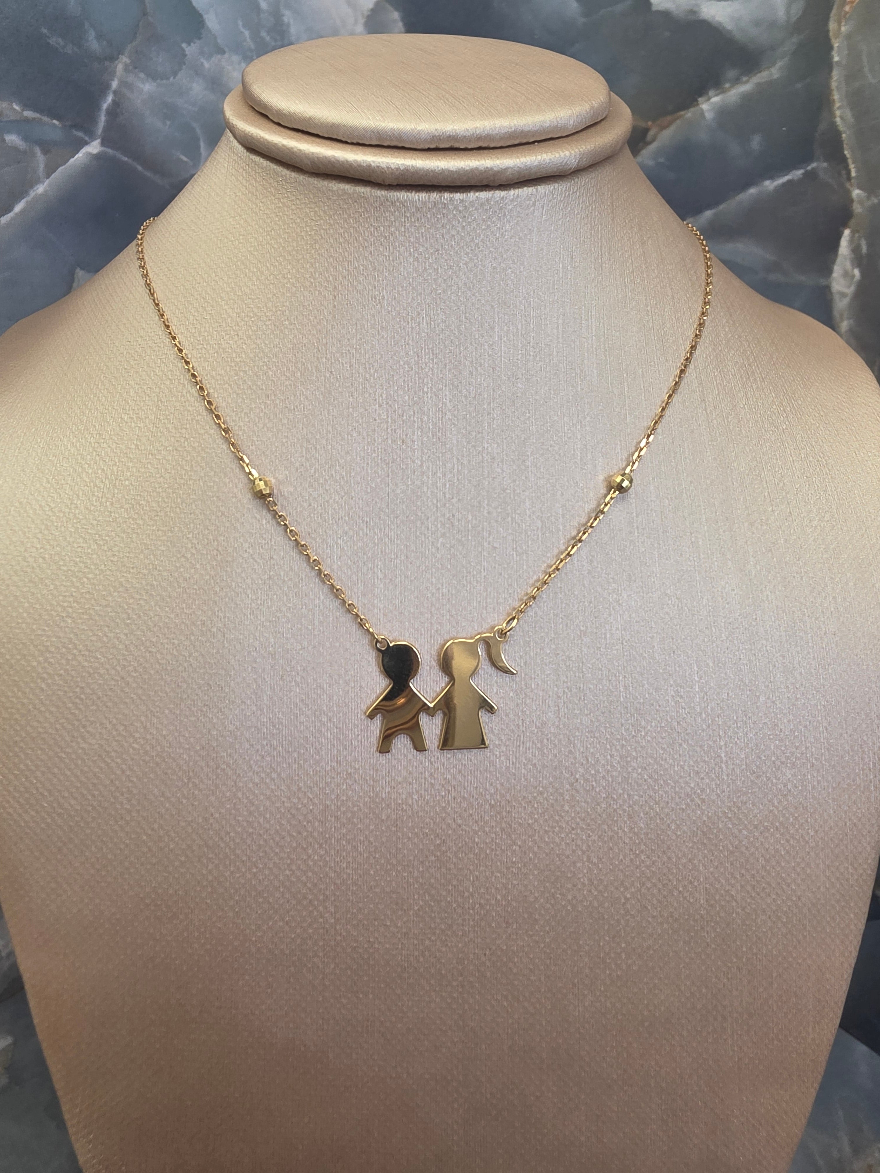 Gold Mother & Son Necklace 247