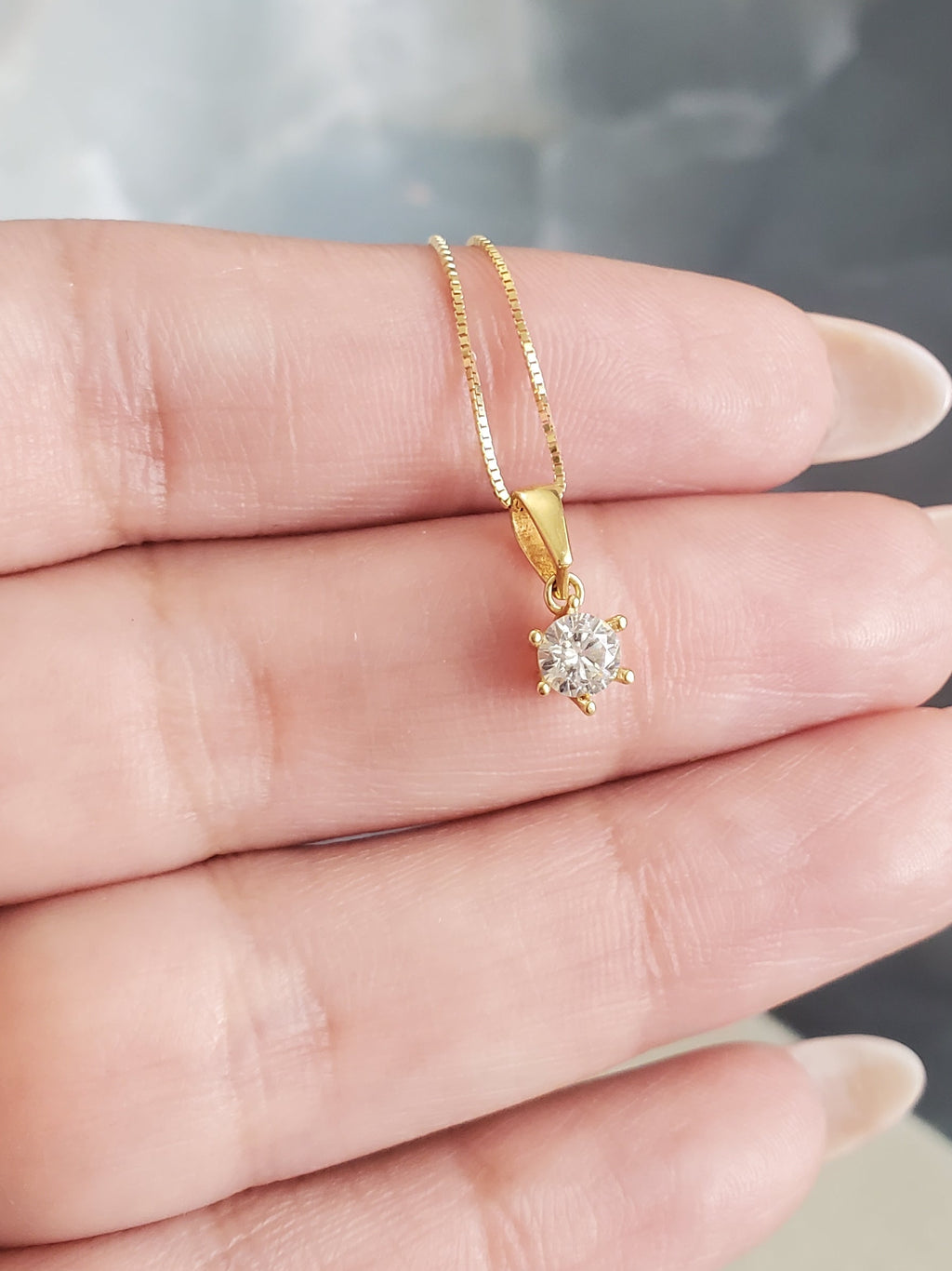 Imperial Venetian Box Solitaire Necklace 173
