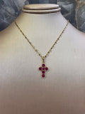 Fuchsia Stone Cross Pendant 131