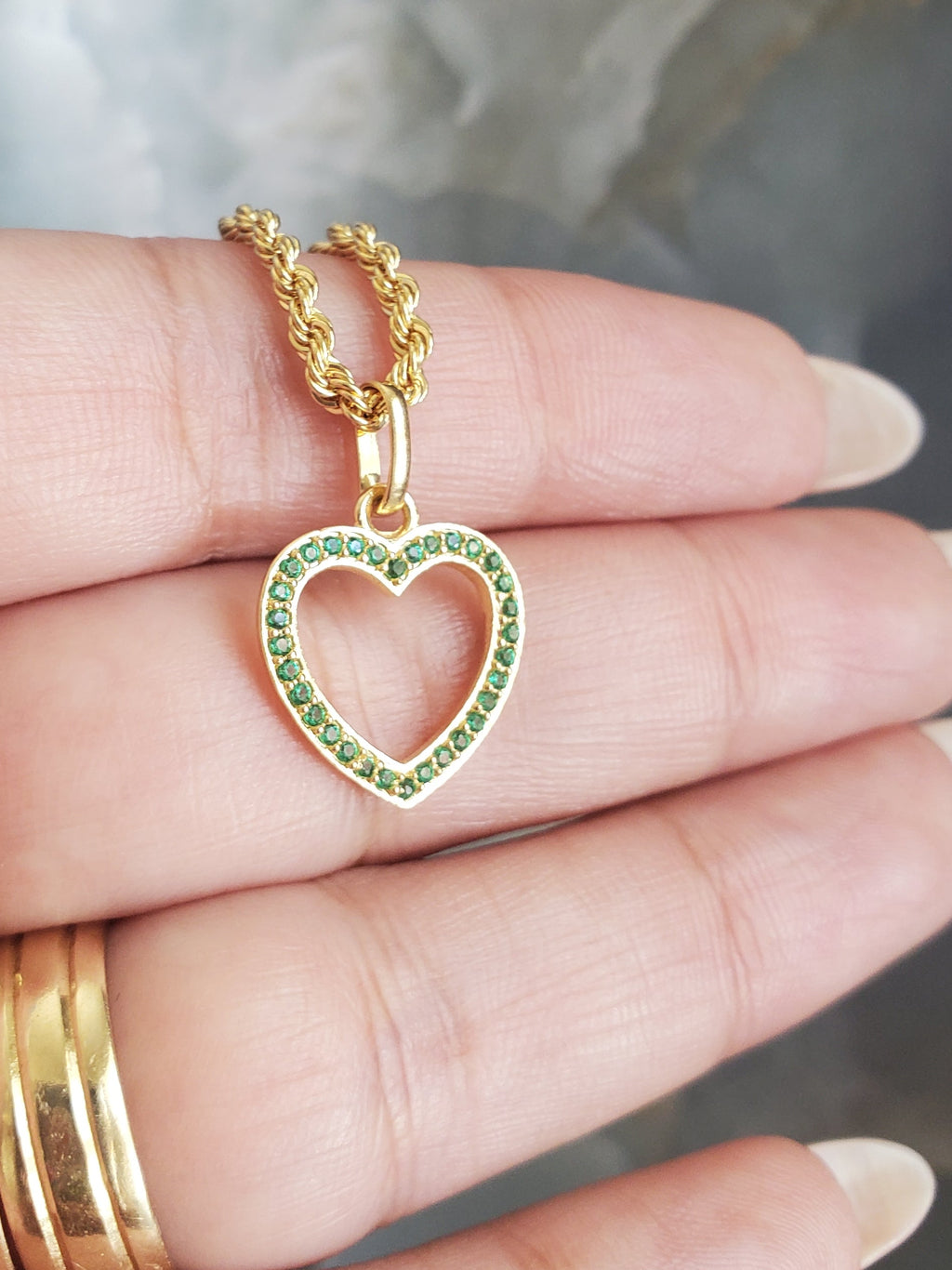 Imperial Emerald Open Heart Pendant 1