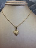 Gold Diamond-Cut Heart Pendant 050