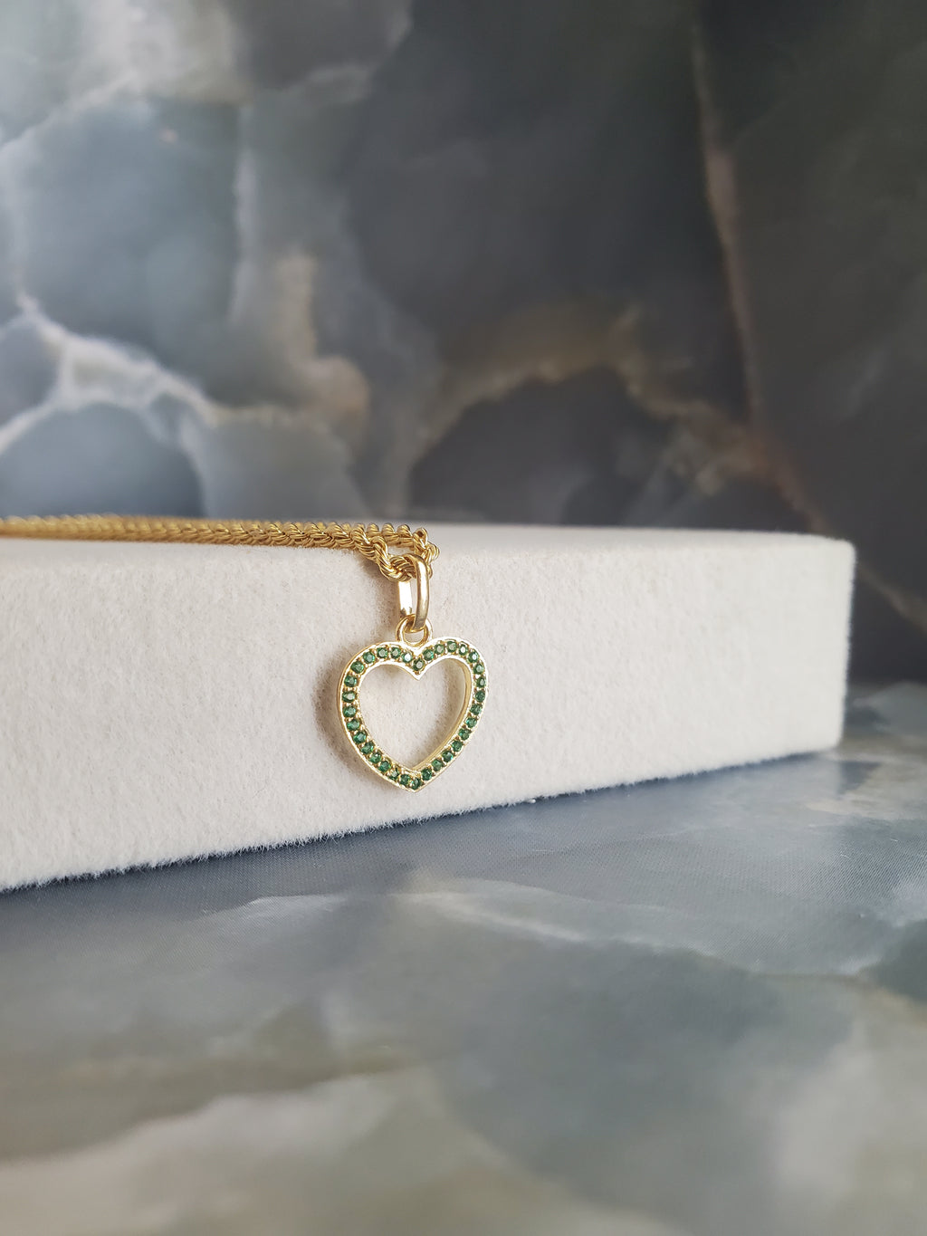 Imperial Emerald Open Heart Pendant 1