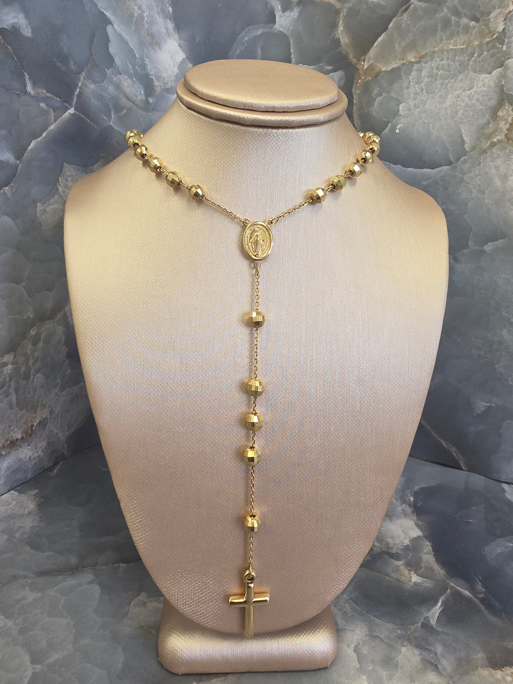 Gold Faceted Bead Rosary 1867