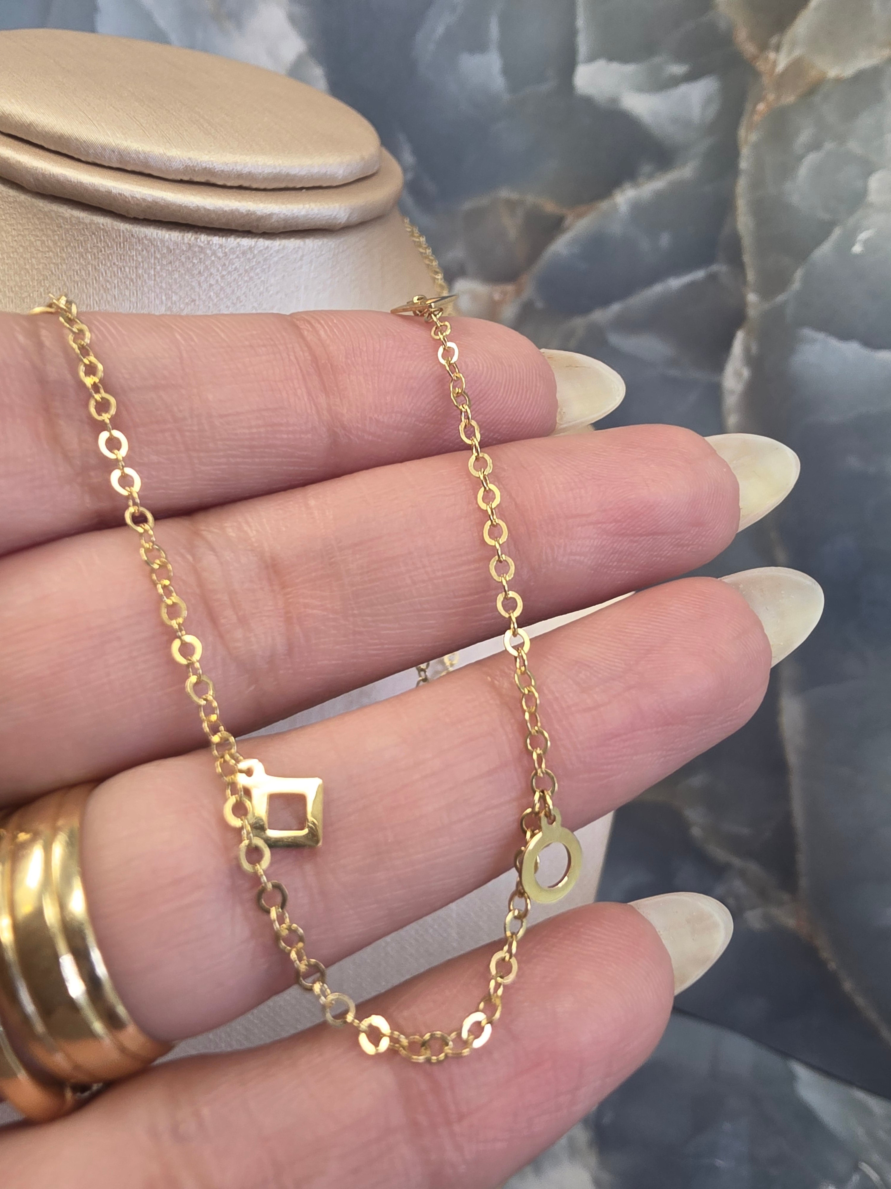 Gold Geometric Rolo Chain 266