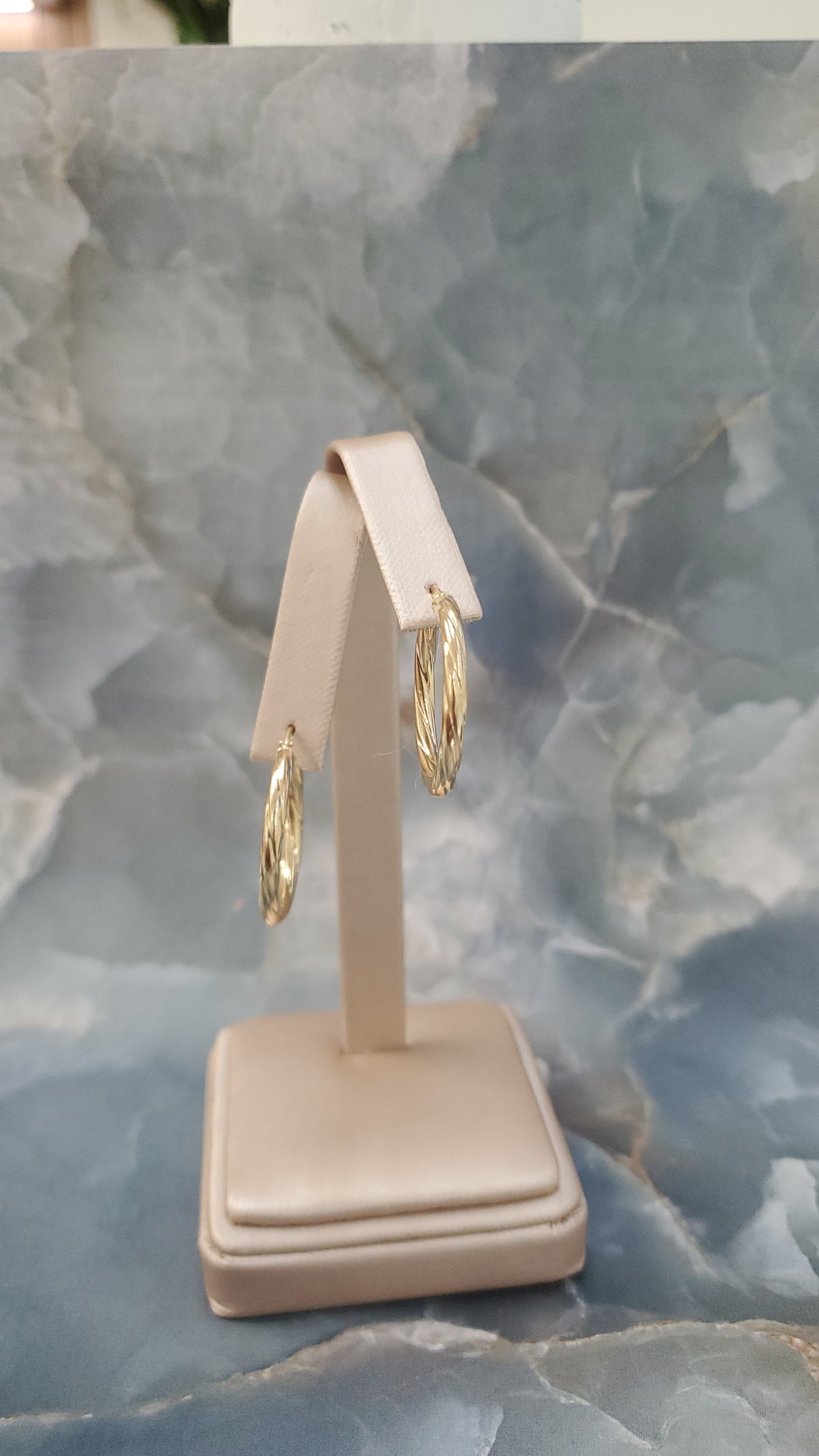 Gold Twisted Hoop Earrings 218