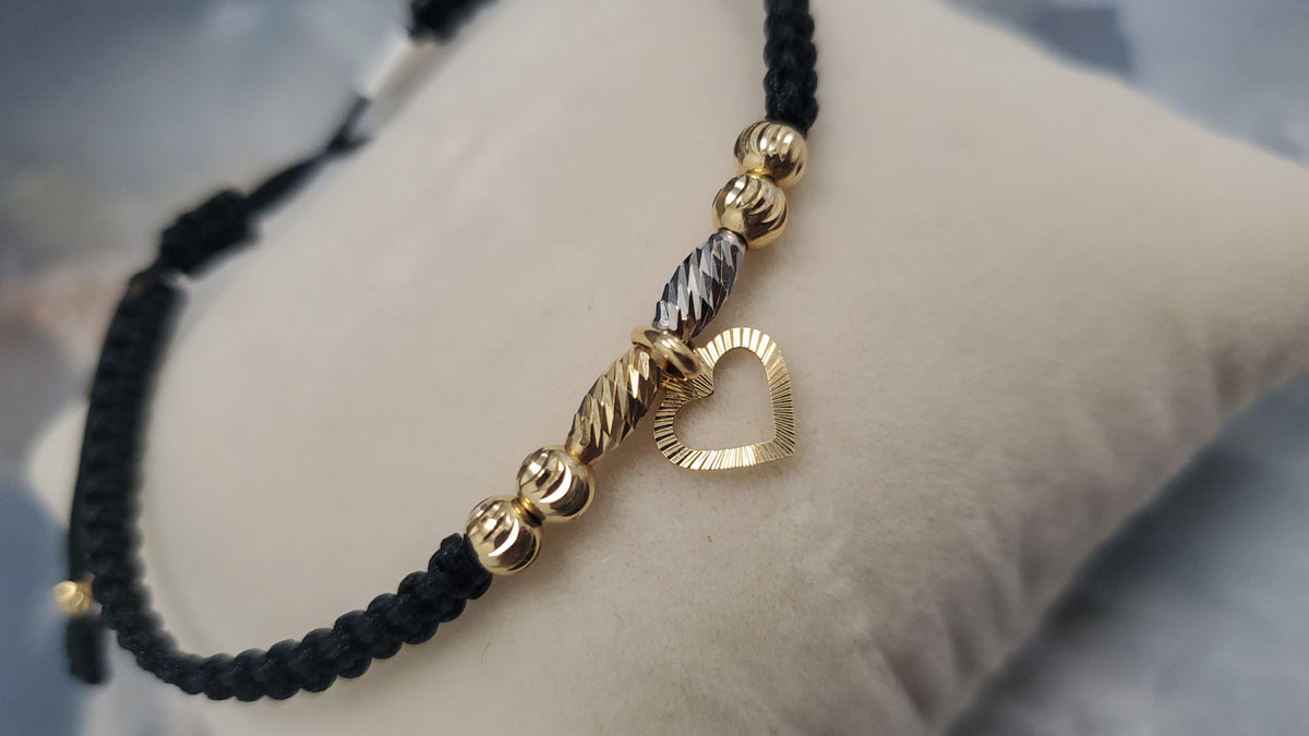 Tricolor Heart Cord Bracelet